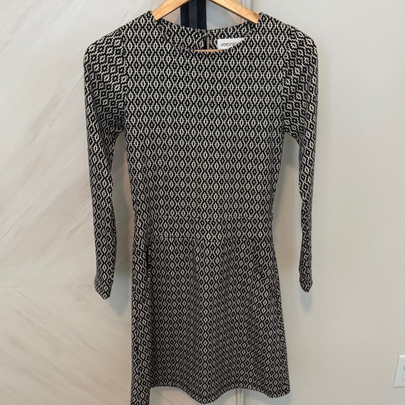 Veronica M Black and White Patterned Long Sleeve Dress - Picture 1 of 3